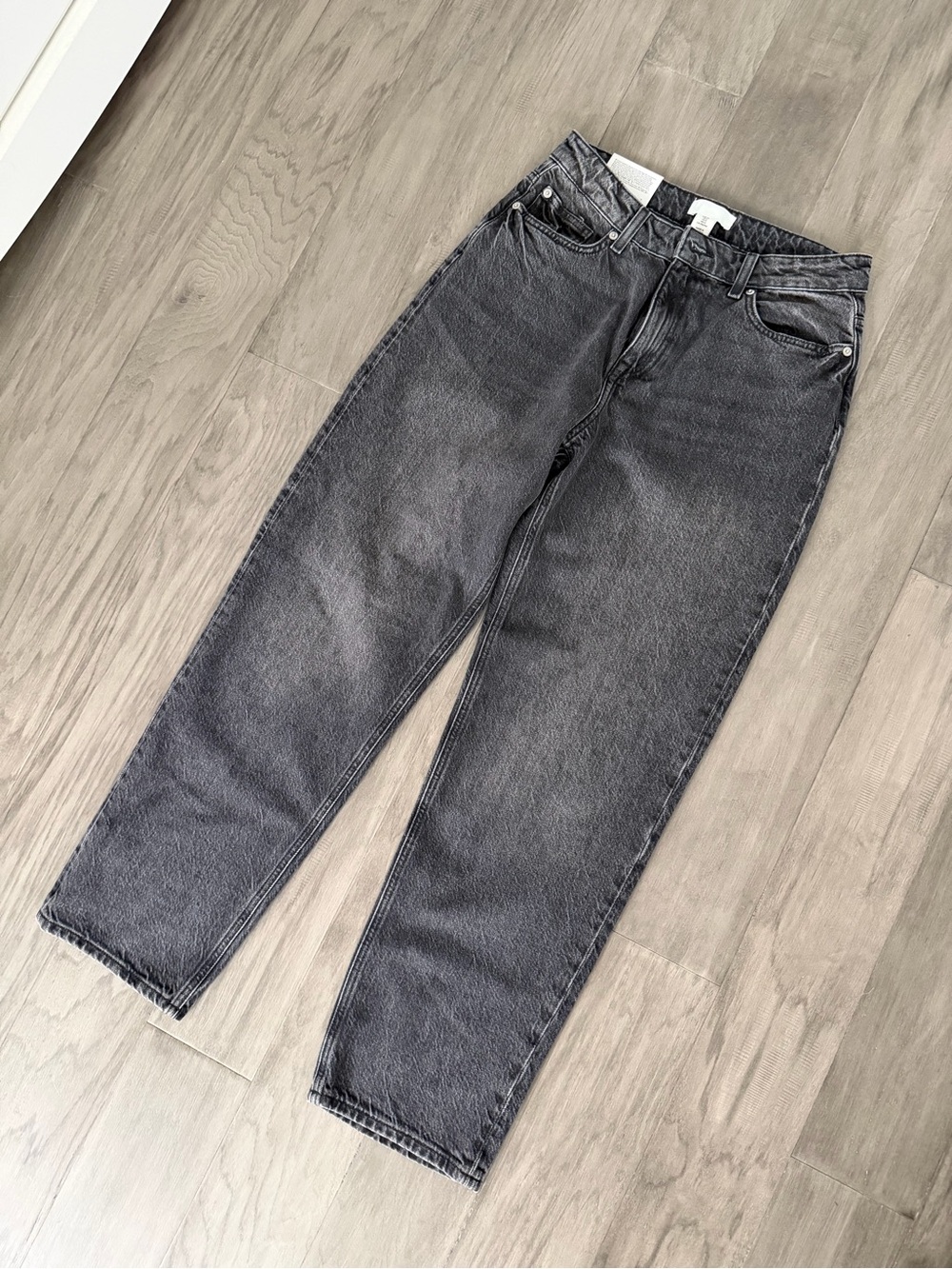 H&M Washed Black Boyfriend Jeans